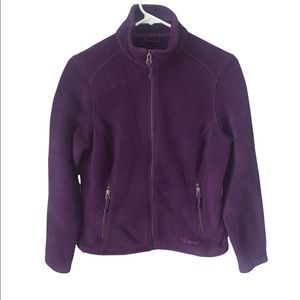 L.L. Bean Purple Zip Up Fleece Sweater Women’s Size XS